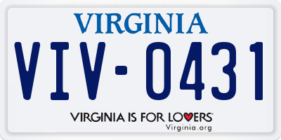 VA license plate VIV0431
