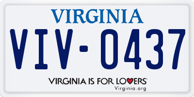 VA license plate VIV0437
