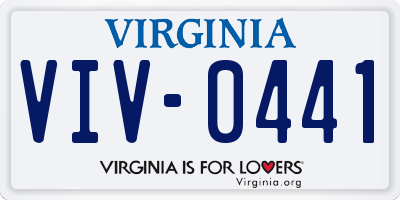 VA license plate VIV0441
