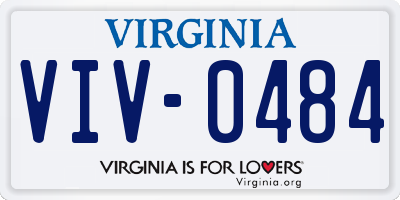 VA license plate VIV0484
