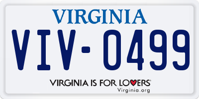 VA license plate VIV0499