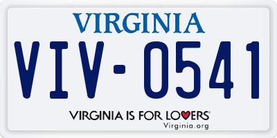 VA license plate VIV0541