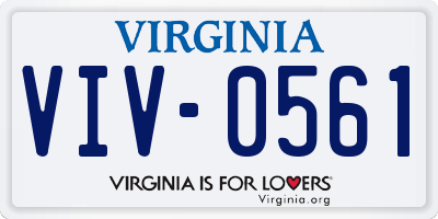 VA license plate VIV0561