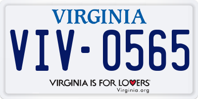 VA license plate VIV0565
