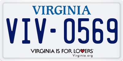VA license plate VIV0569