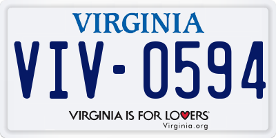 VA license plate VIV0594