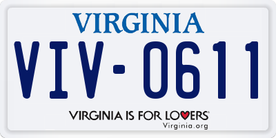 VA license plate VIV0611