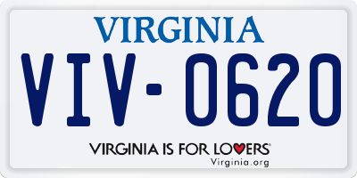 VA license plate VIV0620