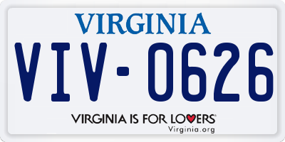 VA license plate VIV0626