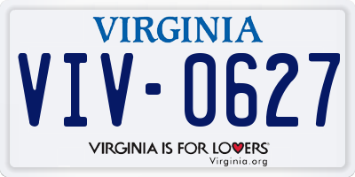 VA license plate VIV0627