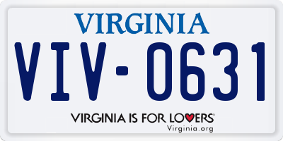 VA license plate VIV0631