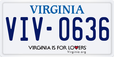 VA license plate VIV0636