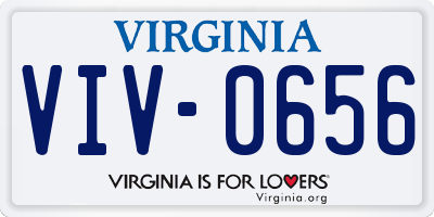 VA license plate VIV0656