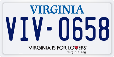 VA license plate VIV0658
