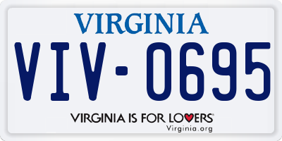 VA license plate VIV0695