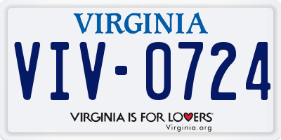 VA license plate VIV0724
