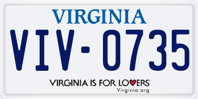 VA license plate VIV0735