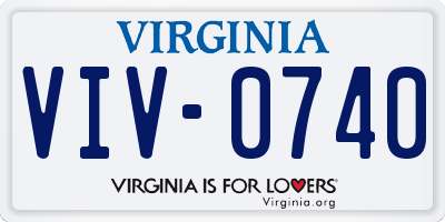 VA license plate VIV0740