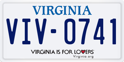 VA license plate VIV0741