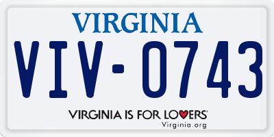 VA license plate VIV0743