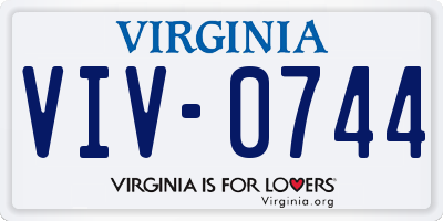 VA license plate VIV0744
