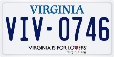 VA license plate VIV0746