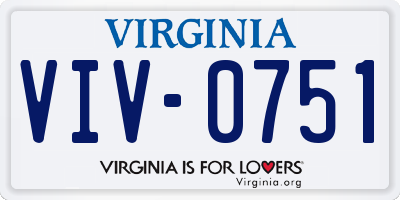 VA license plate VIV0751