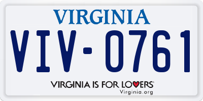 VA license plate VIV0761