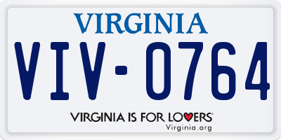 VA license plate VIV0764