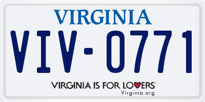 VA license plate VIV0771