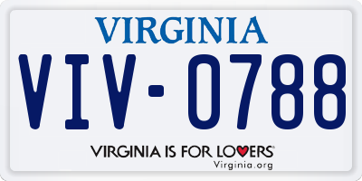 VA license plate VIV0788