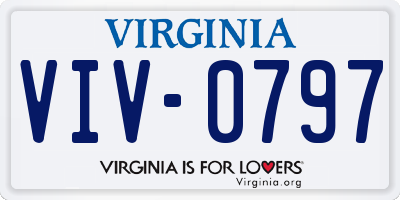 VA license plate VIV0797