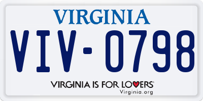 VA license plate VIV0798