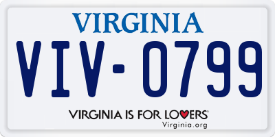 VA license plate VIV0799