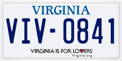VA license plate VIV0841