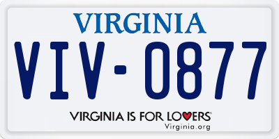 VA license plate VIV0877