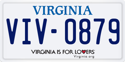 VA license plate VIV0879