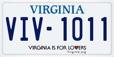 VA license plate VIV1011