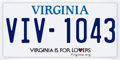 VA license plate VIV1043