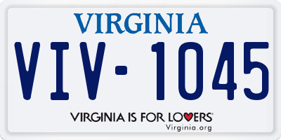 VA license plate VIV1045