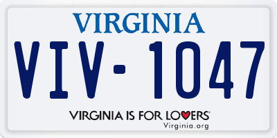 VA license plate VIV1047