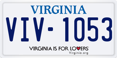 VA license plate VIV1053