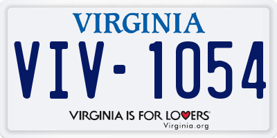 VA license plate VIV1054