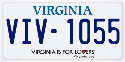VA license plate VIV1055