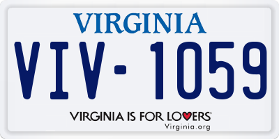 VA license plate VIV1059
