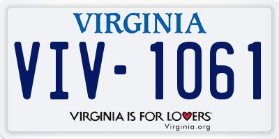 VA license plate VIV1061