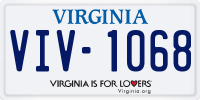 VA license plate VIV1068