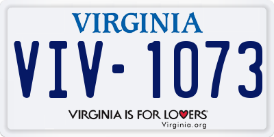 VA license plate VIV1073