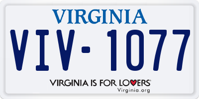 VA license plate VIV1077