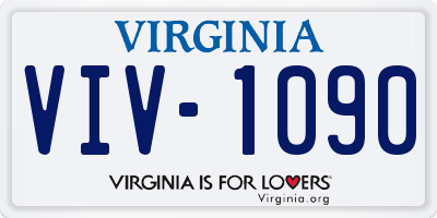 VA license plate VIV1090